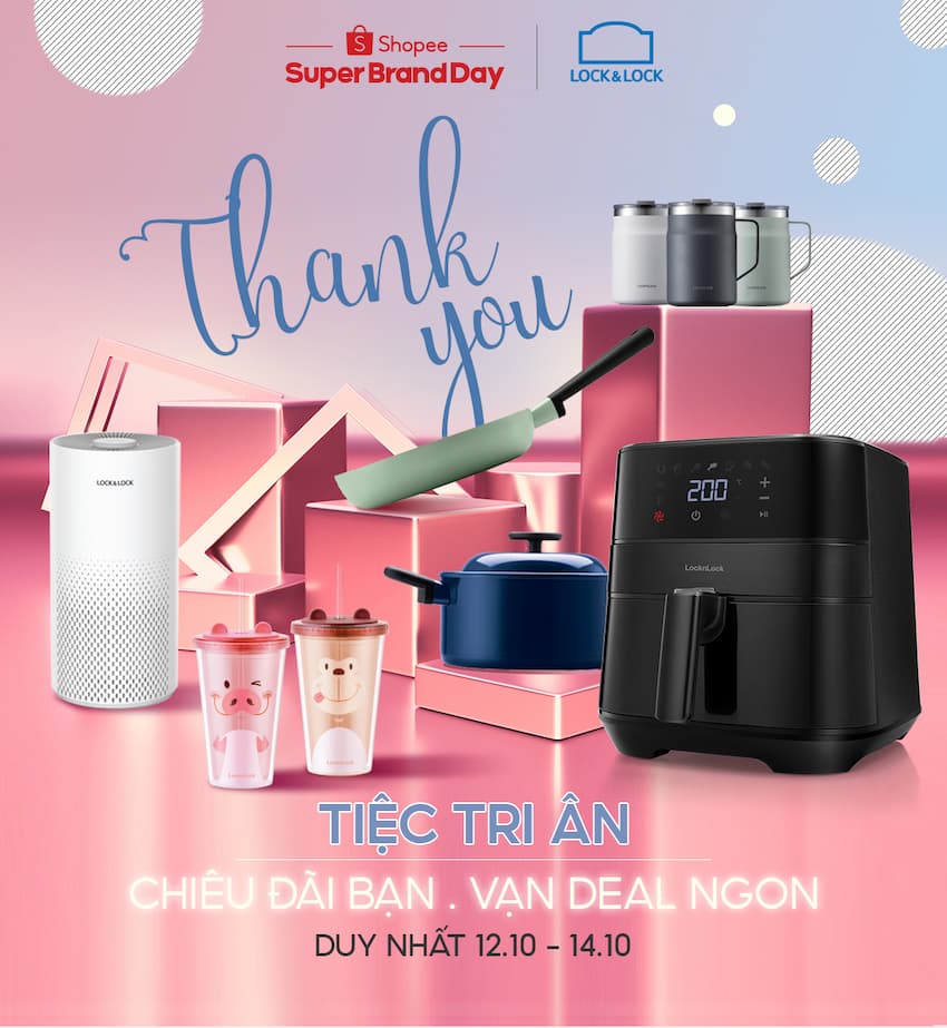 Lock&Lock Super Brand Day 14.10 Tiệc tri ân Lock&Lock Chiêu đãi bạn vạn Deal ngon