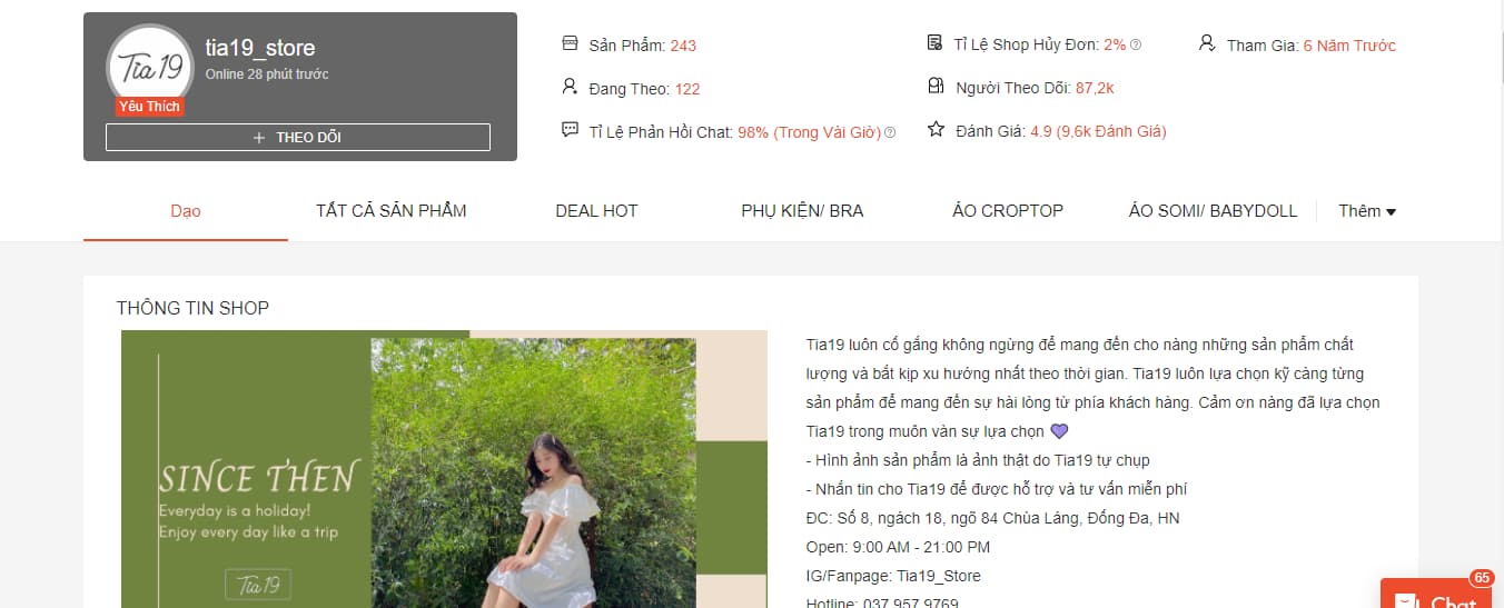 tia19_store là shop bán váy đẹp, uy tín trên shopee