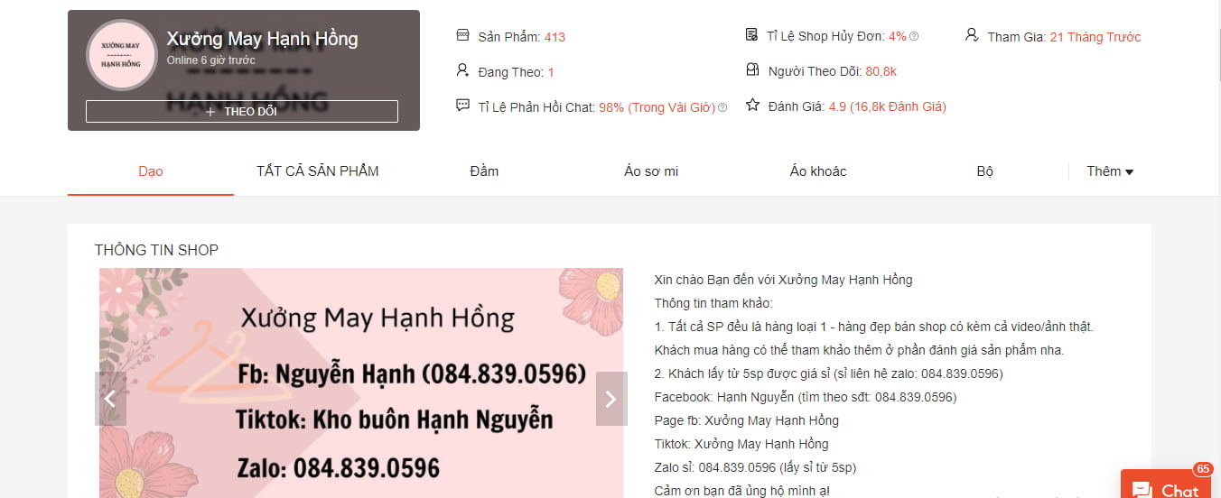 Xưởng May Hạnh Hồng địa chỉ bán váy đẹp trên shopee phù hợp với học sinh, sinh viên