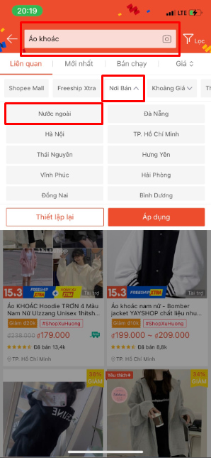 Cách mua hàng quốc tế shopee