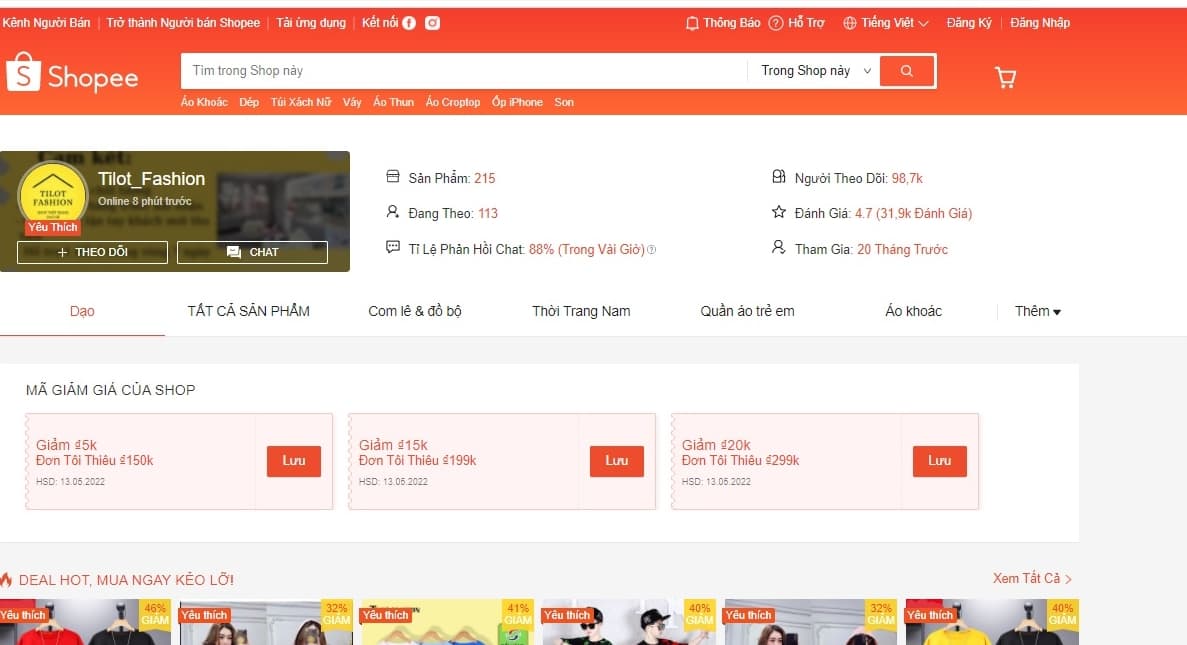 Shop bán quần áo trẻ em đẹp và uy tín trên Shopee