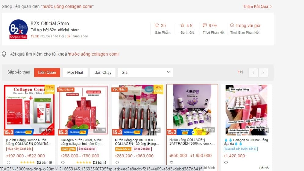 nước uống collagen comi nhật bản