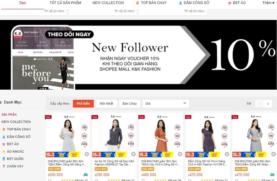 top Local brand nữ được yêu thích nhất trên Shopee