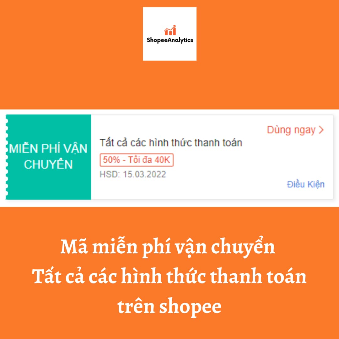 miễn phí vận chuyển cho tất cả hình thức thanh toán trên shopee