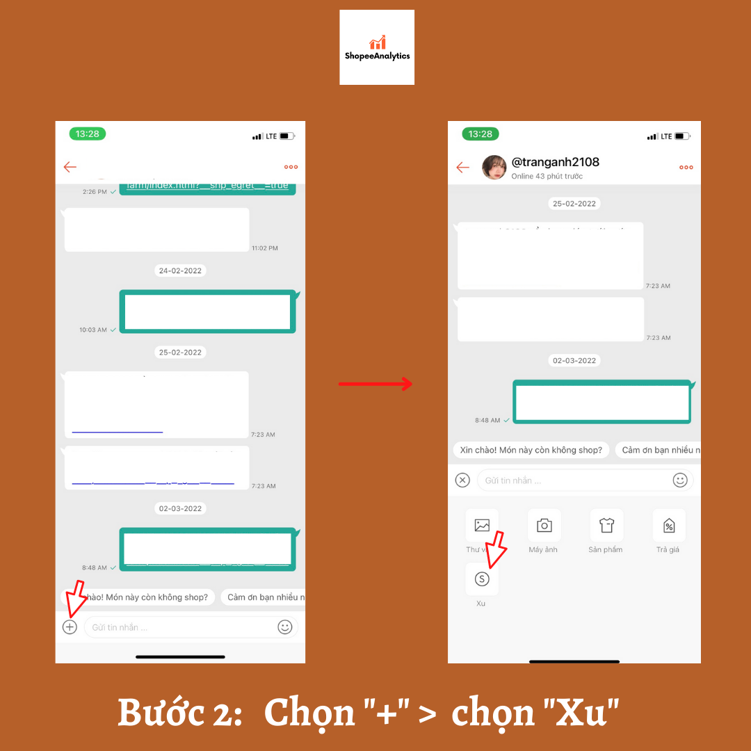 gửi xu shopee bước 2