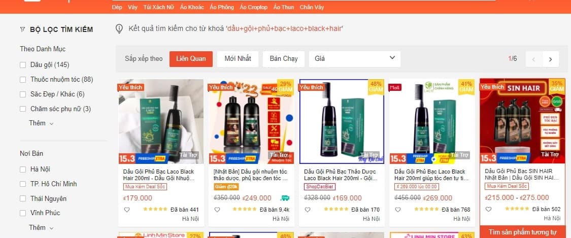 dầu gội phủ bạc Laco Black Hair 