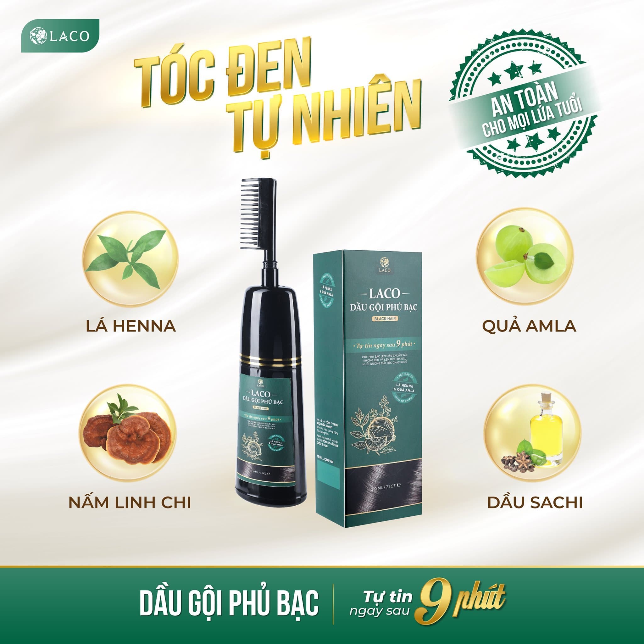 dầu gội phủ bạc Laco Black Hair 