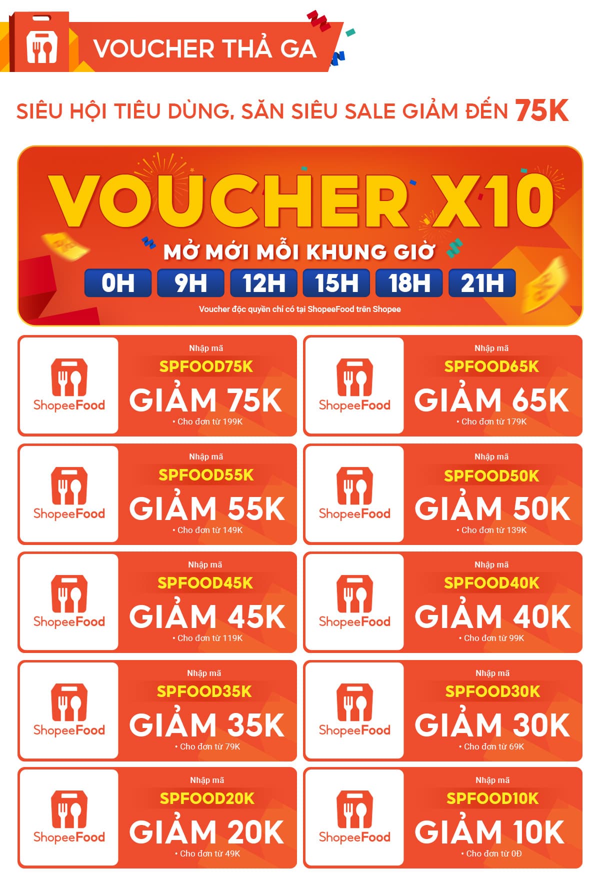 giảm đến 75k trên shopeefood