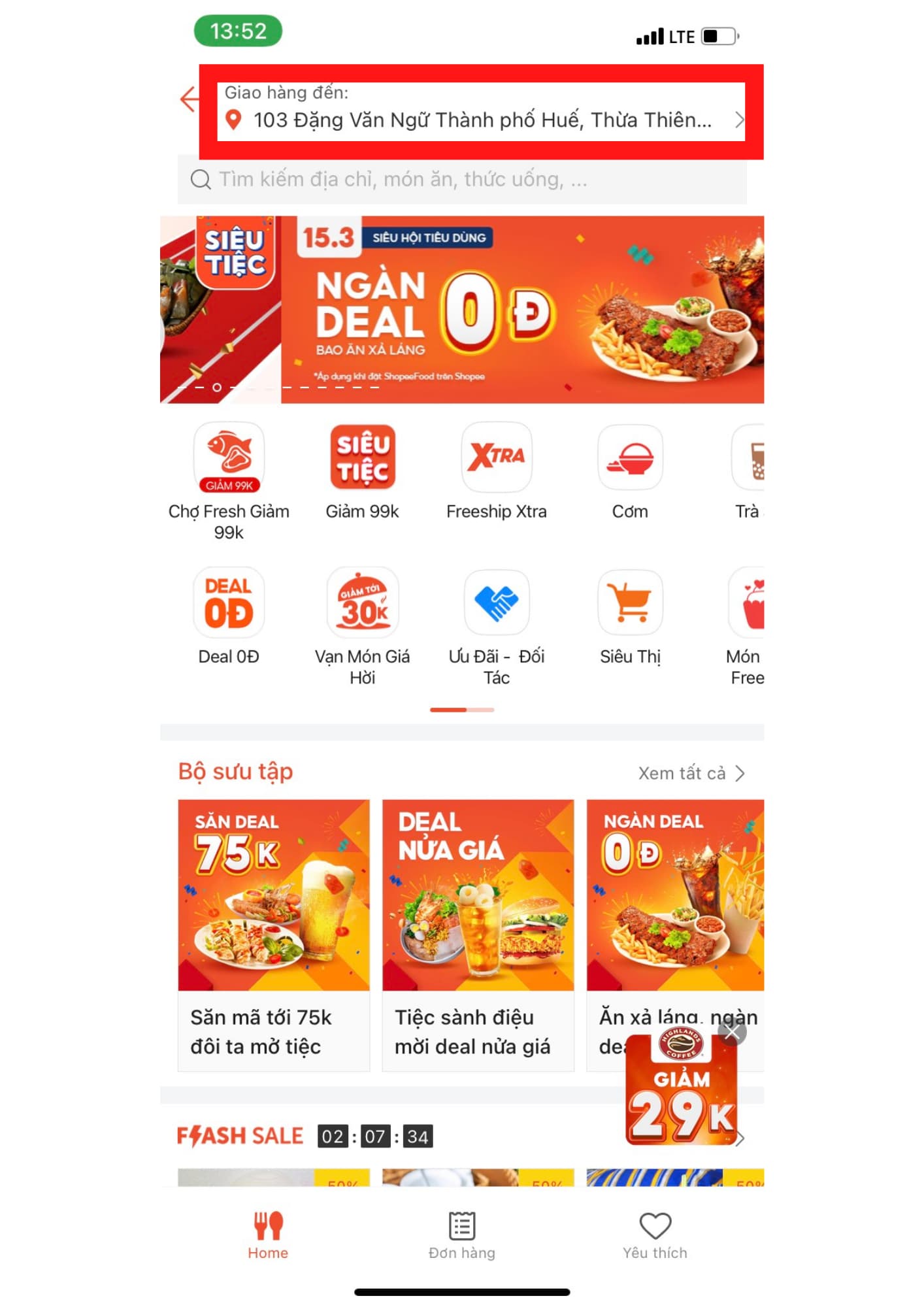 đặt hàng trên shopeefood