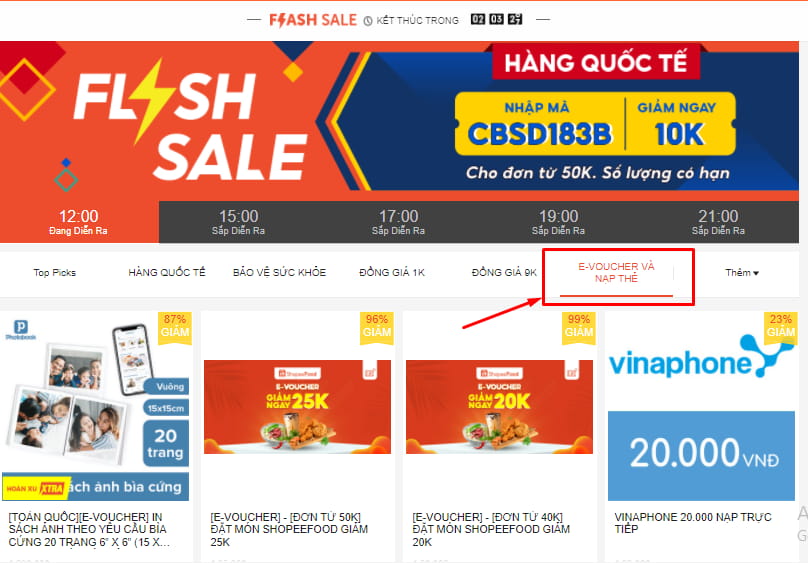 mua thẻ điện thoại giá trên shopee