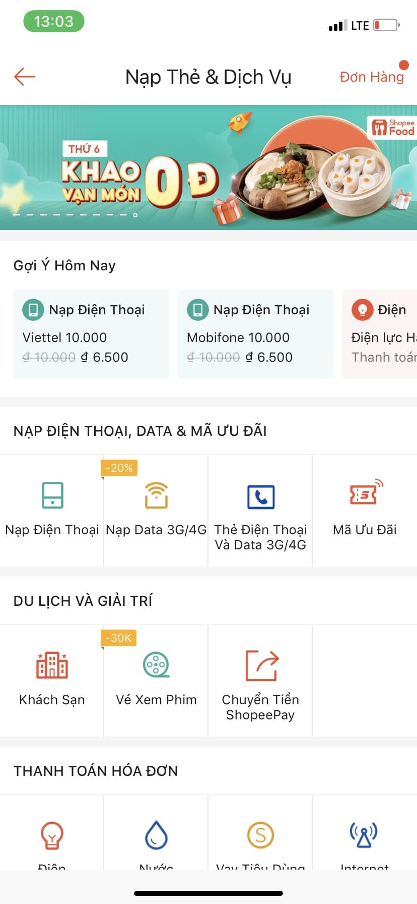 nạp thẻ điện thoại