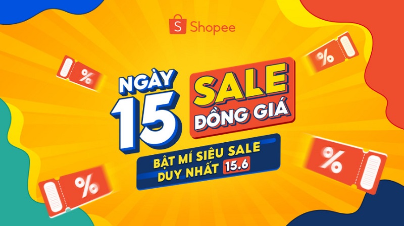 Shopee 15.6 | Siêu Sale Đồng Giá, Lưu Ngay Voucher Hoàn 1 Triệu Xu