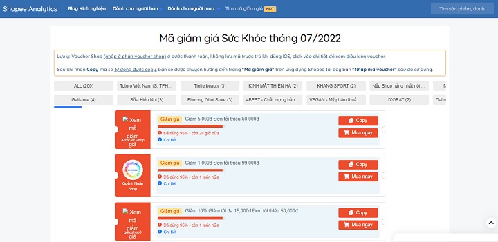 +1500 mã giảm giá sức khỏe trên Shopee: Cập nhật nhanh theo tháng