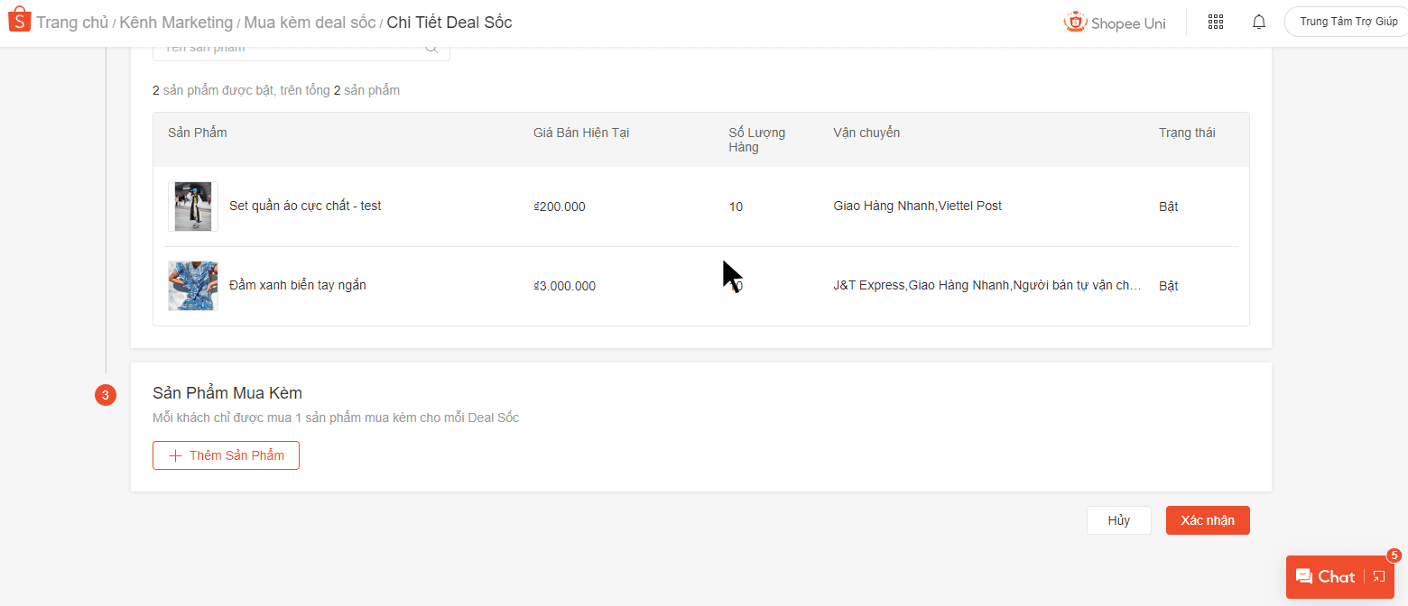 Hướng dẫn cài đặt tính năng mua kèm deal sốc trên Shopee cho người bán