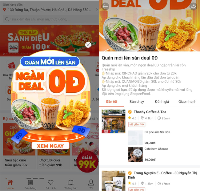 Các tiêu chuẩn menu của quán trên ShopeeFood và cách tạo thông báo của quán
