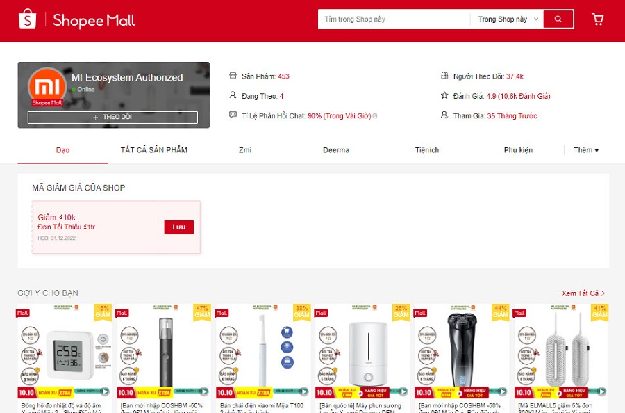 Top 7 gian hàng bán máy đo nhiệt độ chất lượng chính hãng trên Shopee Mall