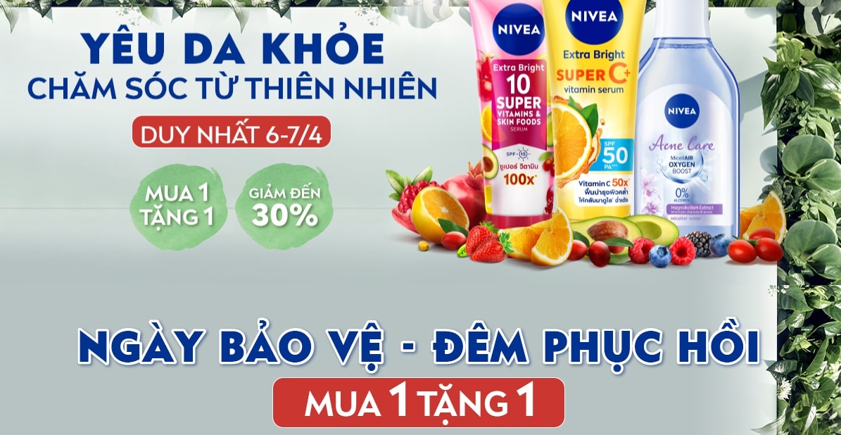 Nivea sale 7.4 siêu ưu đãi: mua 1 tặng 1, giảm giá 30%, mua càng nhiều giảm càng sâu