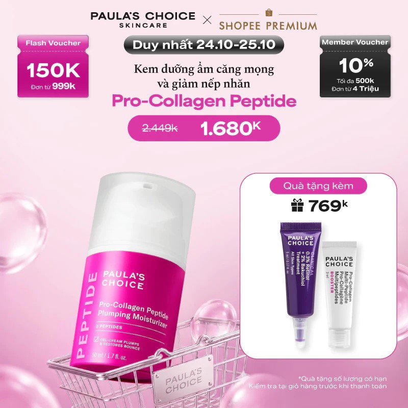 Kem dưỡng ẩm Paula's Choice Pro-Collagen Peptide có đáng để đầu tư?